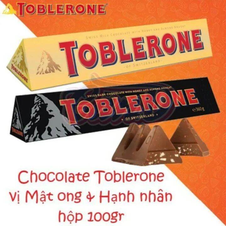 Socola mật ong hạnh nhân Toblerone Chocolate của Thụy Sỹ thanh 100gr