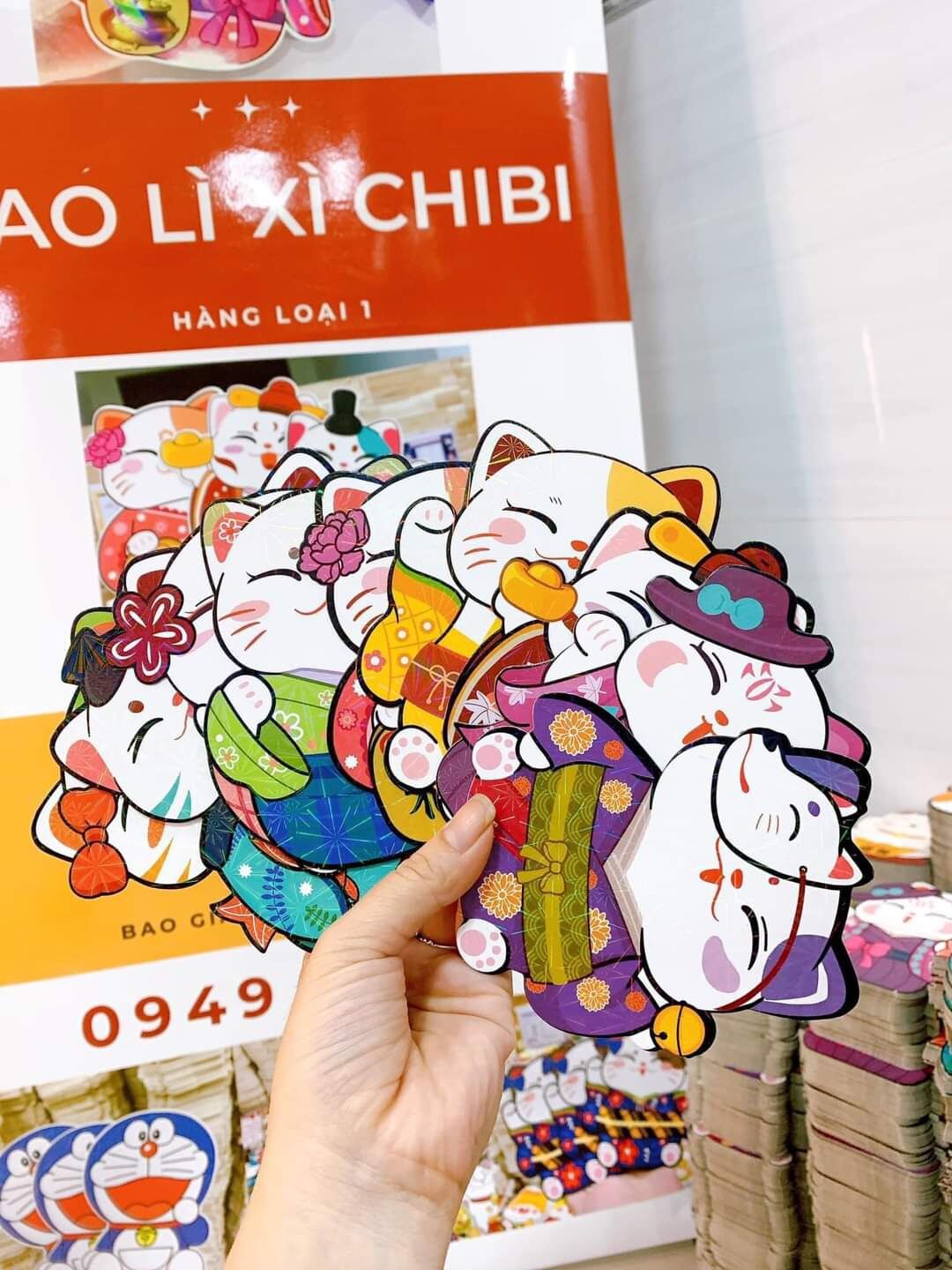 Bao lì xì hình chibi siêu dễ thương. Combo 10 bao lì xì - MixASale