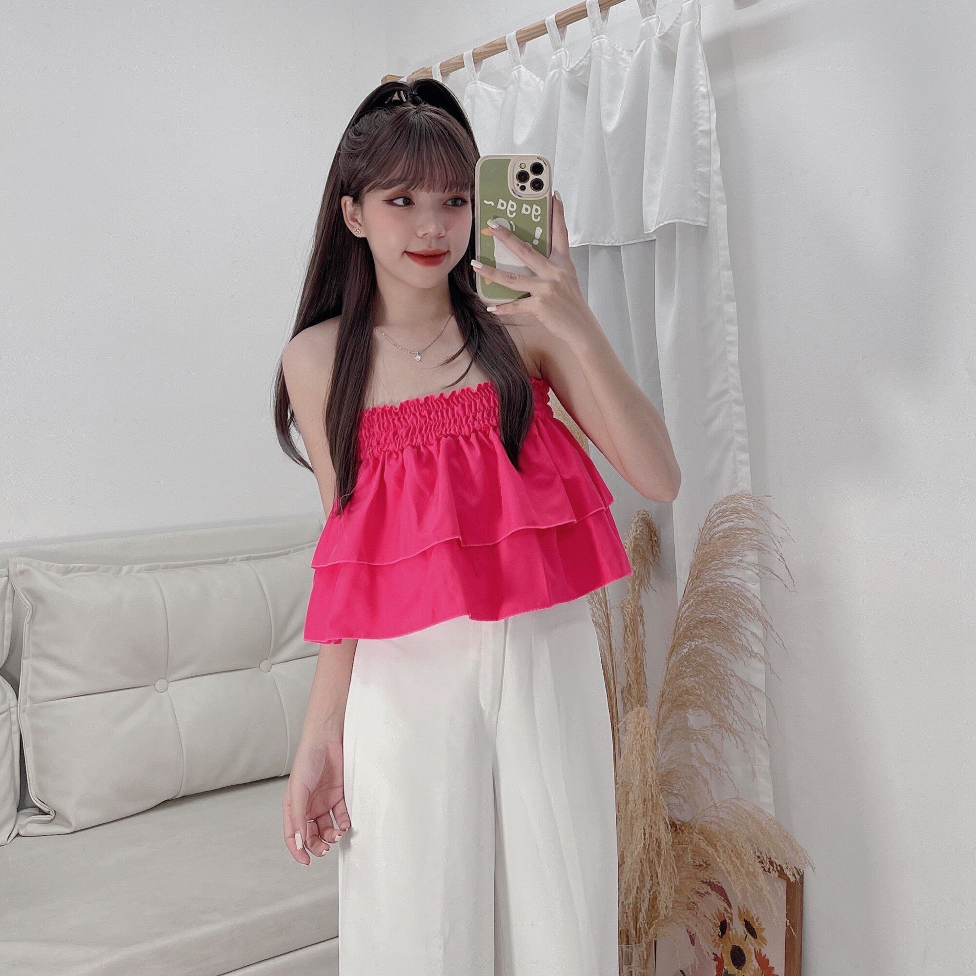 Áo Ống Croptop Bèo Tầng Dễ Thương Chất co dãn Dễ Phối