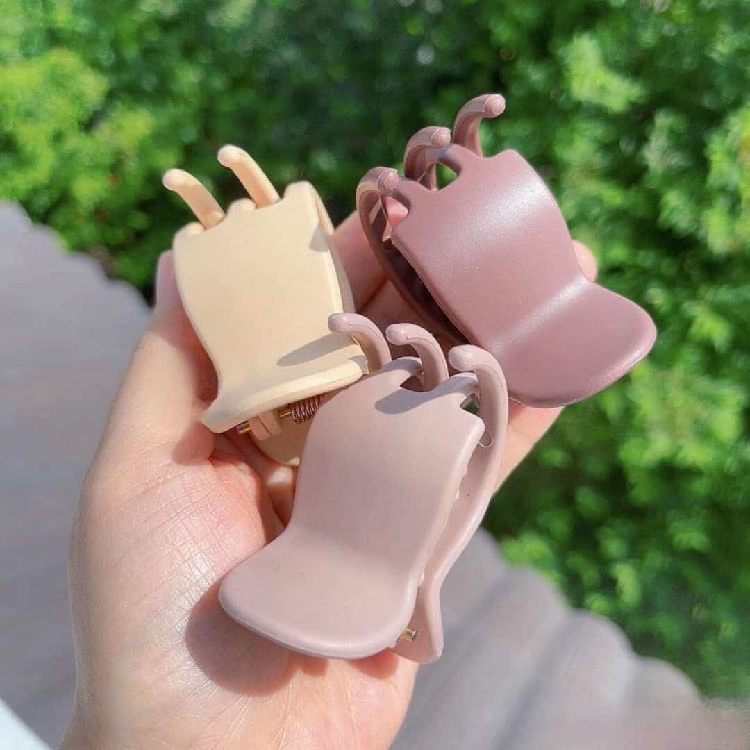 (Tặng 1 Kẹp Hoa Sứ Size 8cm)1 Lốc 12 Chiếc Kẹp Càng Cua 5 Răng Bầu Nhám