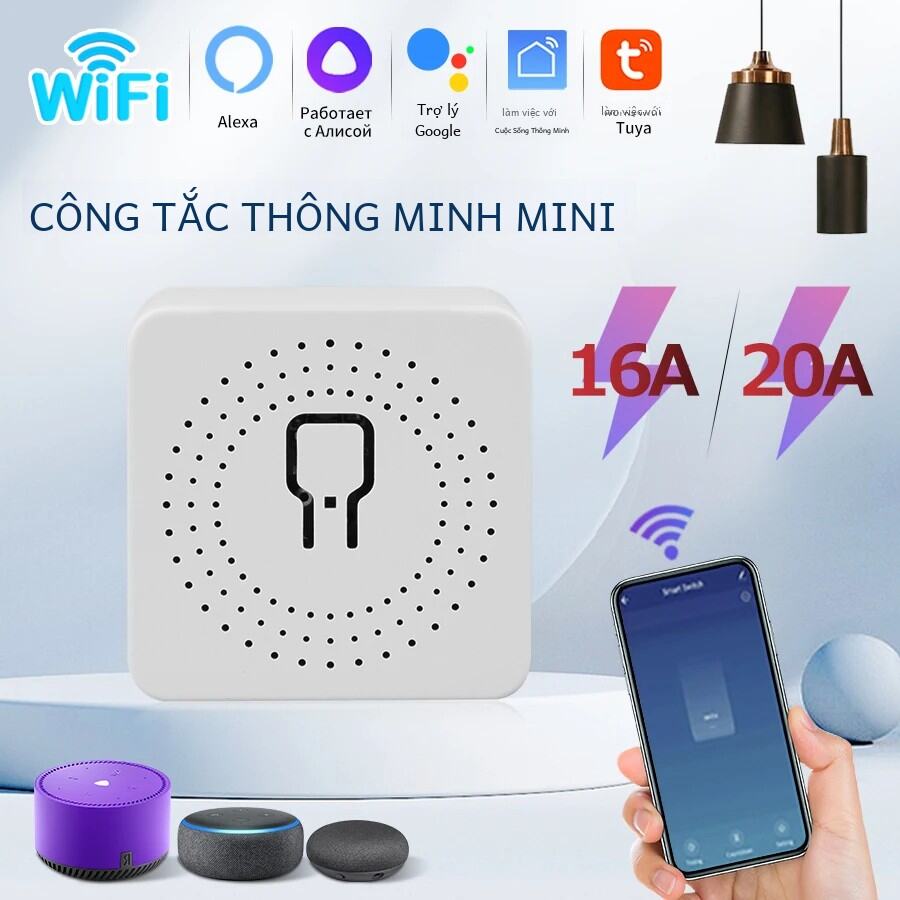 Công Tắc Đèn Thông Minh Wifi 16a 20a Rf Không Dây Ac100-240v Điều Khiển Trên Tường Thông Qua Alexa Google Home Alice Ứng Dụng Cuộc Sống Thông Minh Tương Thích Tự Động Hóa Nhà Thông Minh