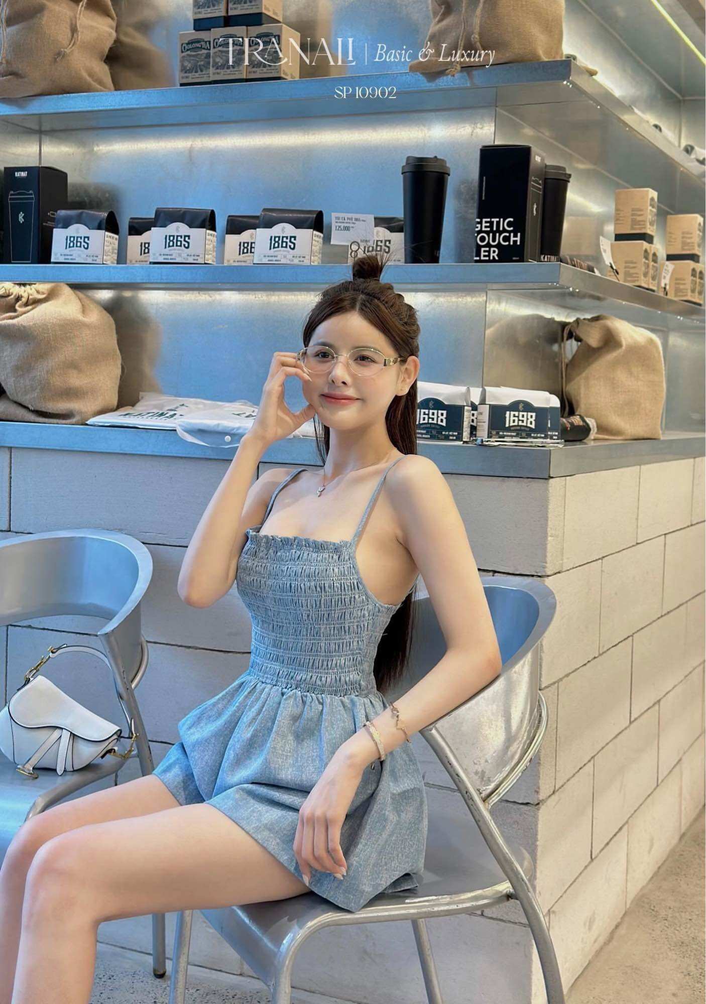 Jum jeans mềm chun ngực kh