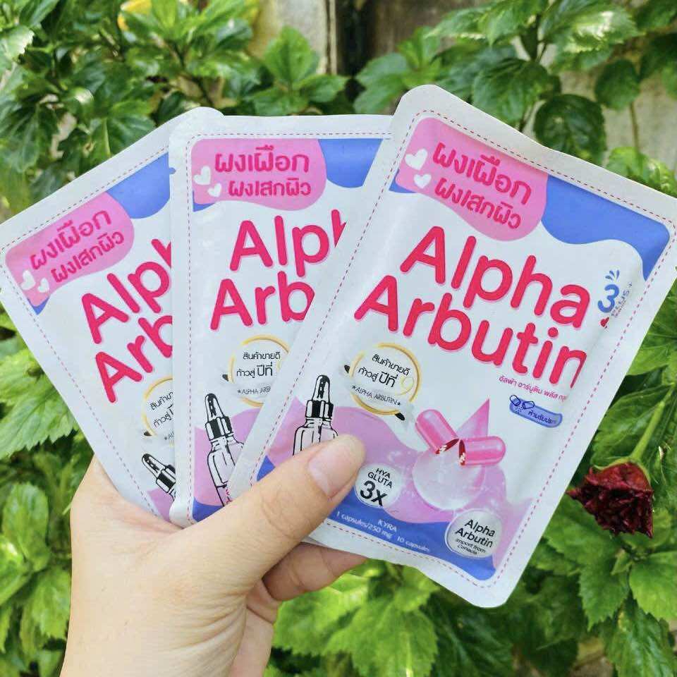 (Mẫu mới) Viên Kích Trắng Alpha Arbutin 3 Plus Chống Nẵng UV-Vĩ 10 Viên