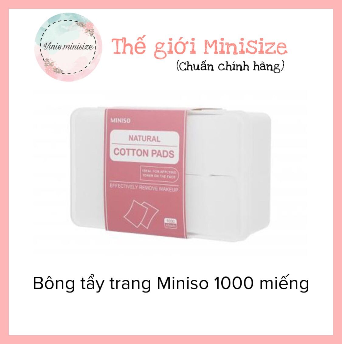 Bông tẩy trang Miniso 1000 miếng | Vinie.minisize