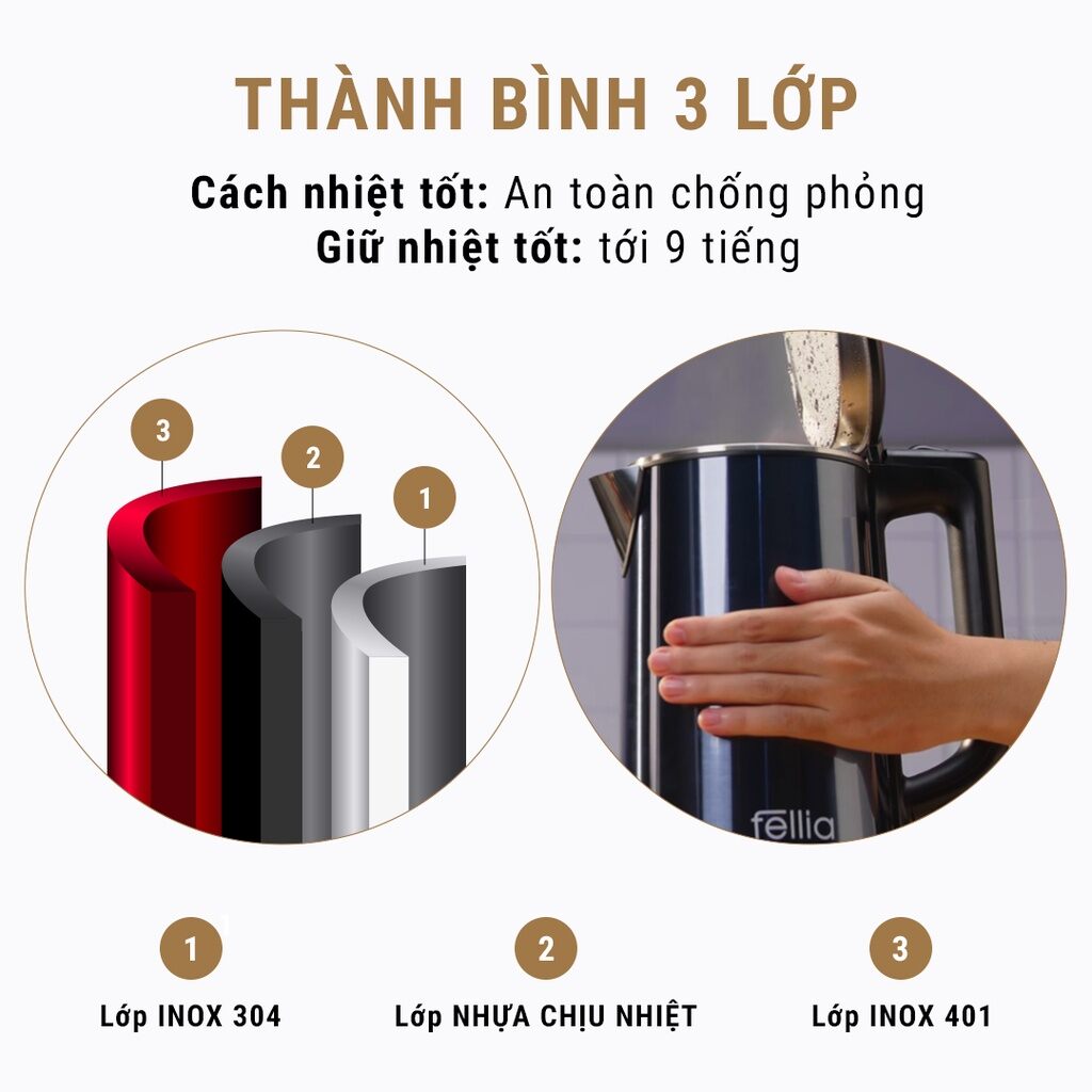 Ấm đun siêu tốc Fellia K161