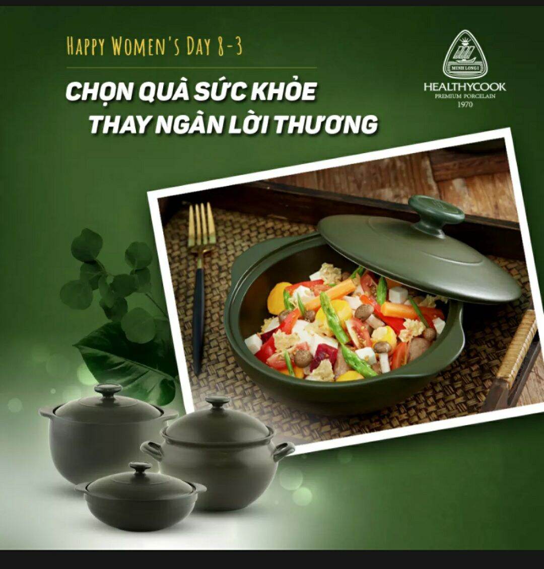 Nồi dưỡng sinh hai quai 1.1 lít + Nắp