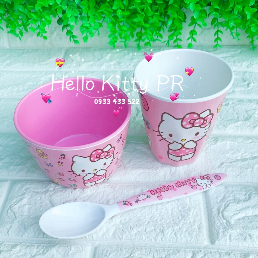 Set combo bàn ăn Hello Kitty