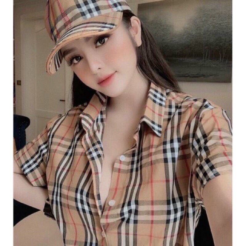 Áo sơ mi caro tay ngắn 2 túi