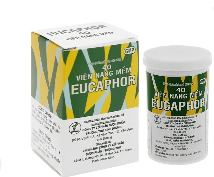 Eucaphor hỗ trợ giảm ho, đau rát họng lốc 10 hộp 40 viên