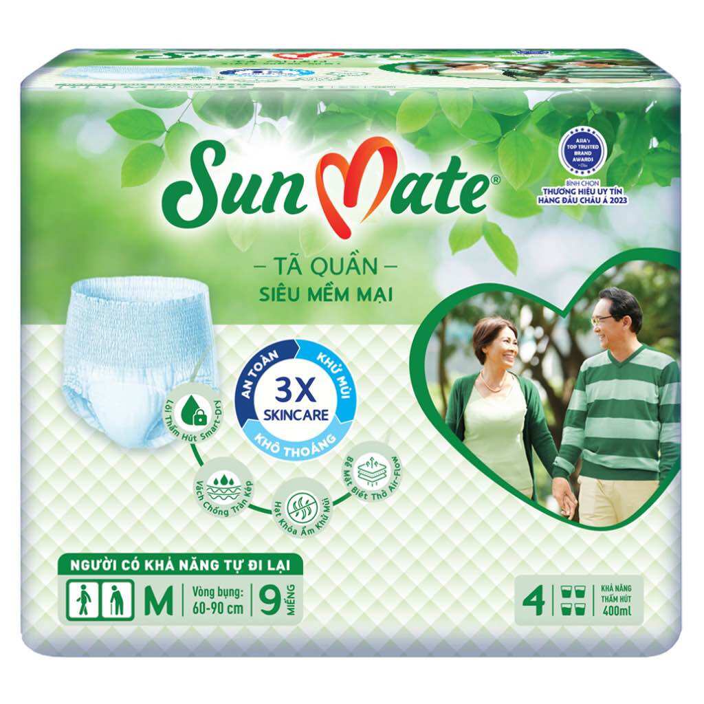 Tã Dán/Quần SUNMATE Siêu Khô thoáng cho người lớn