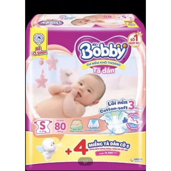 Tã dán sơ sinh bobby s80+2