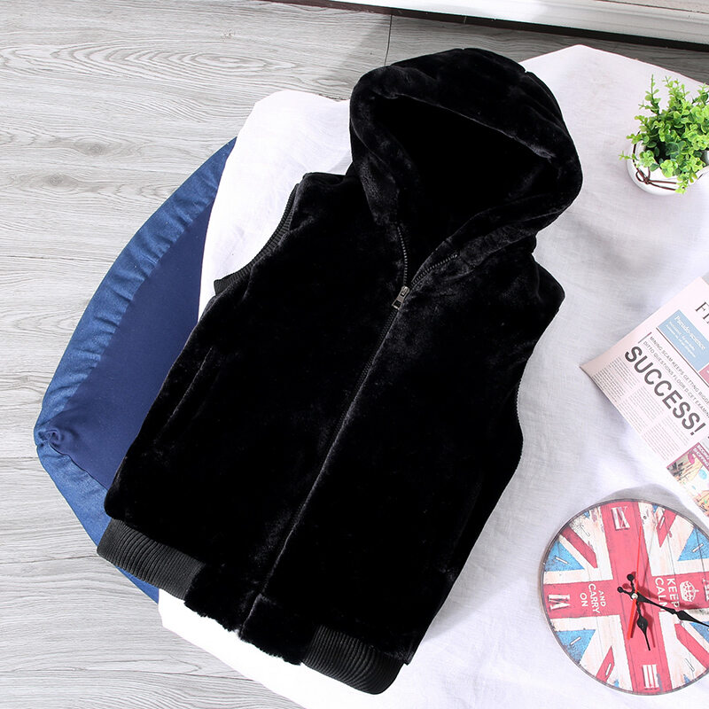 Thời Trang Thu Đông Thanh Niên Lông Có Mũ Trùm Đầu Có Dây Kéo Sườn Đáy Dành Cho Nam Giải Trí Áo Vest Nỉ