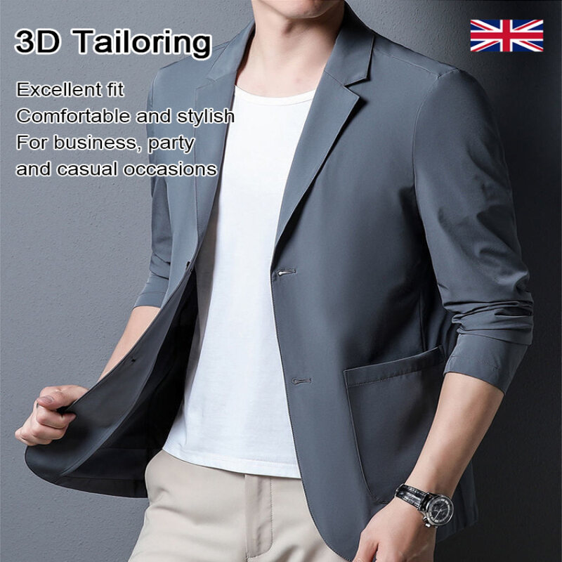 Áo blazer thông minh thông minh dành cho nam Polyester nhẹ cho mọi mùa sành điệu và thoải mái khi mua sắm và mặc hàng ngày