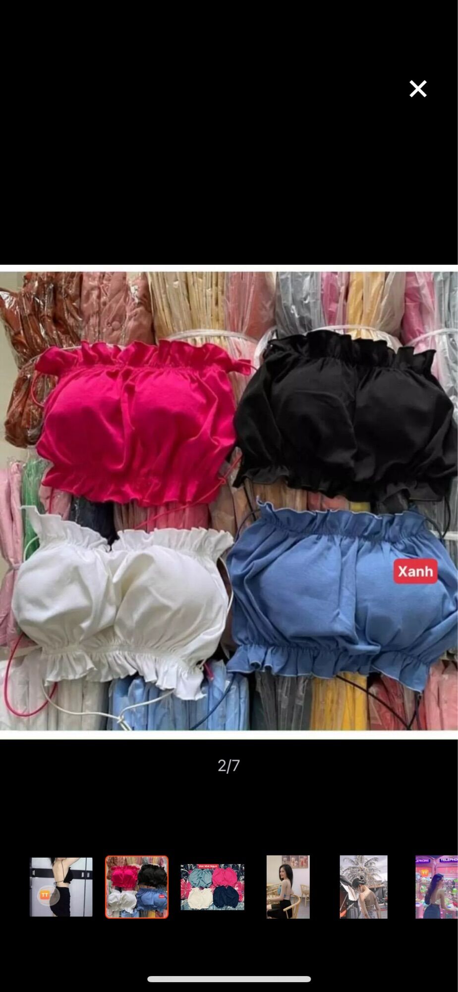 Áo croptop ống cột dây kèm mút ngực