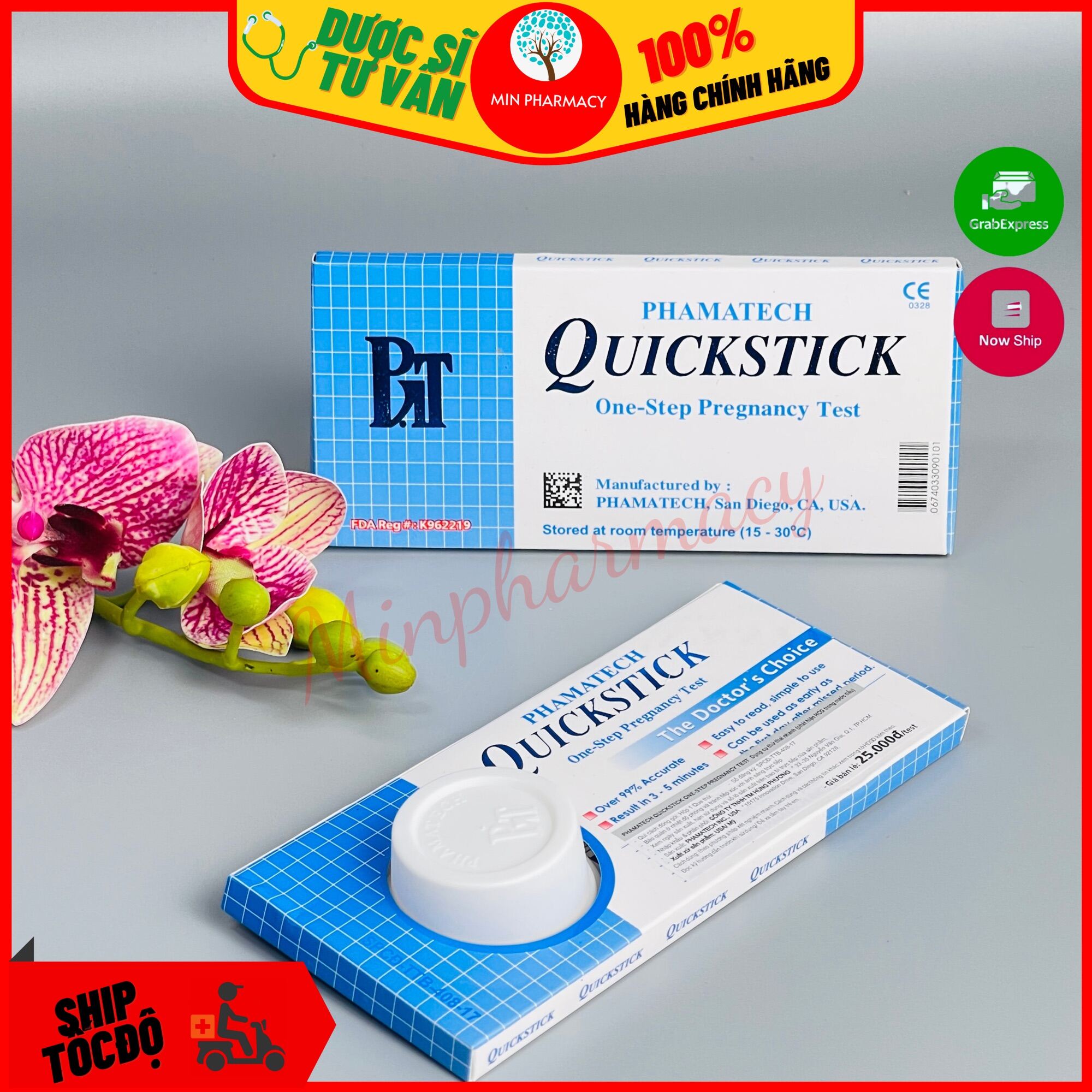 HCMQue thử thai nhanh Quickstick 1 cái hộp - Minpharmacy