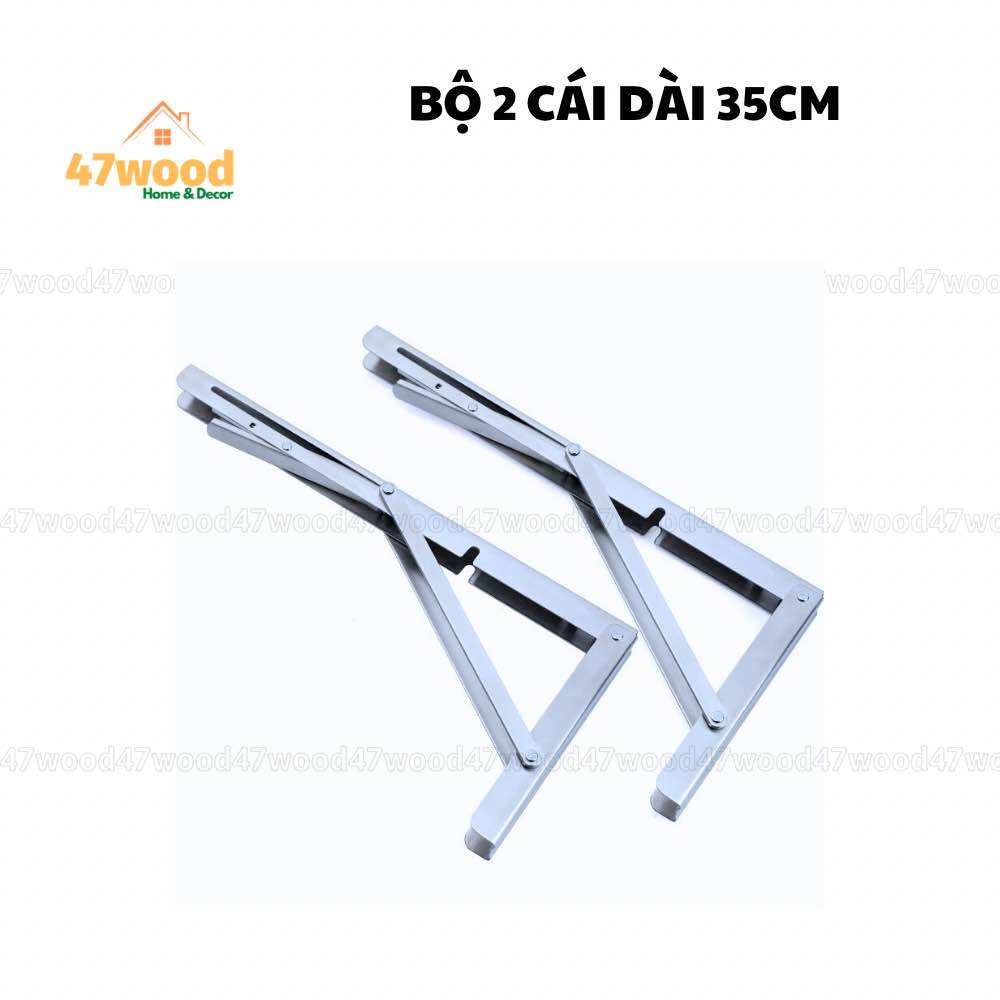 Bộ 2 Bản Lề Gập Thông Minh EKe Gập Treo Tường - Giá Đỡ Bàn Gấp Gọn Gắn Tường 47wood Ke Góc Chữ K ( B