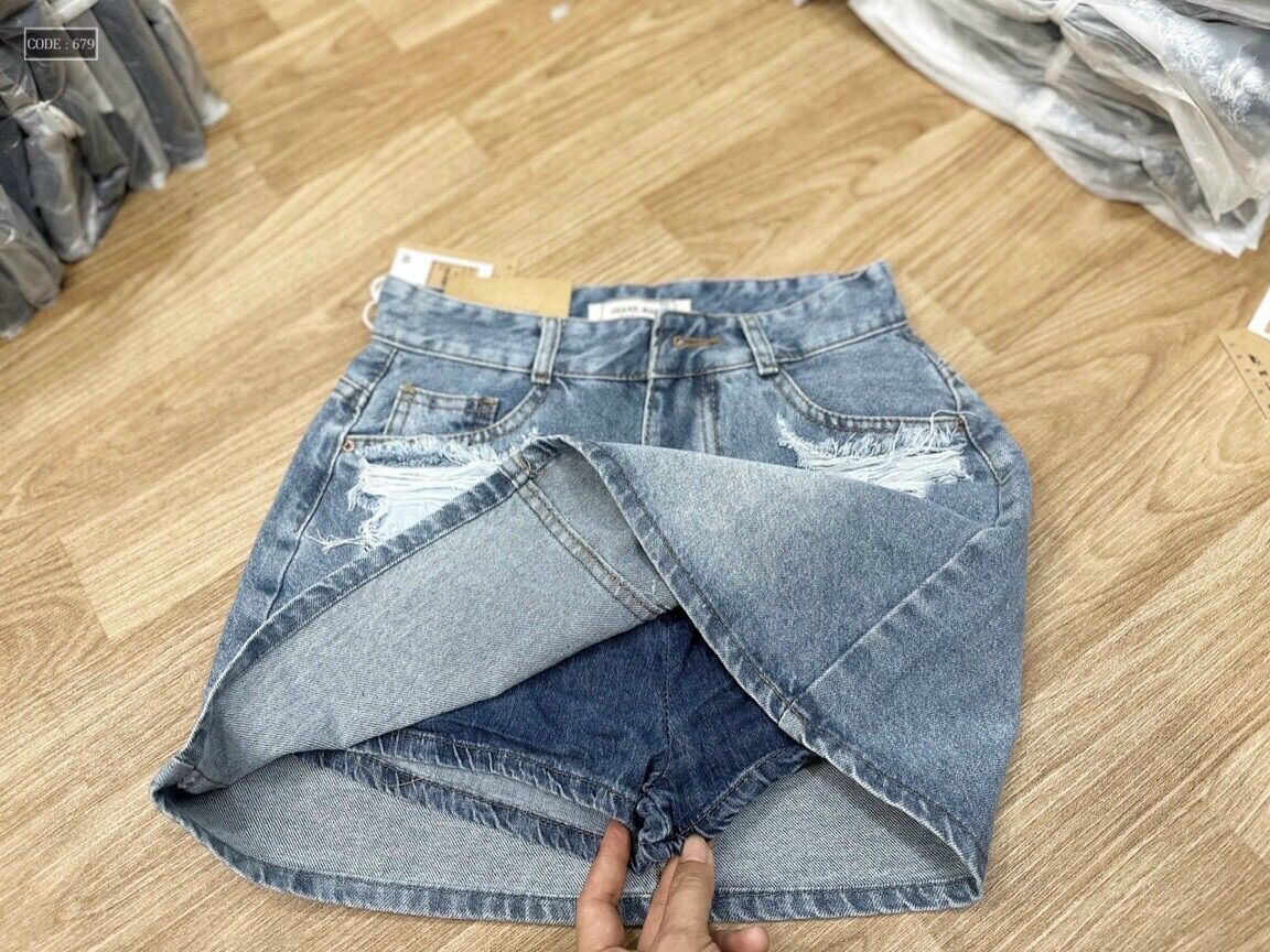 Chân váy jean cao cấp chuẩn shop
