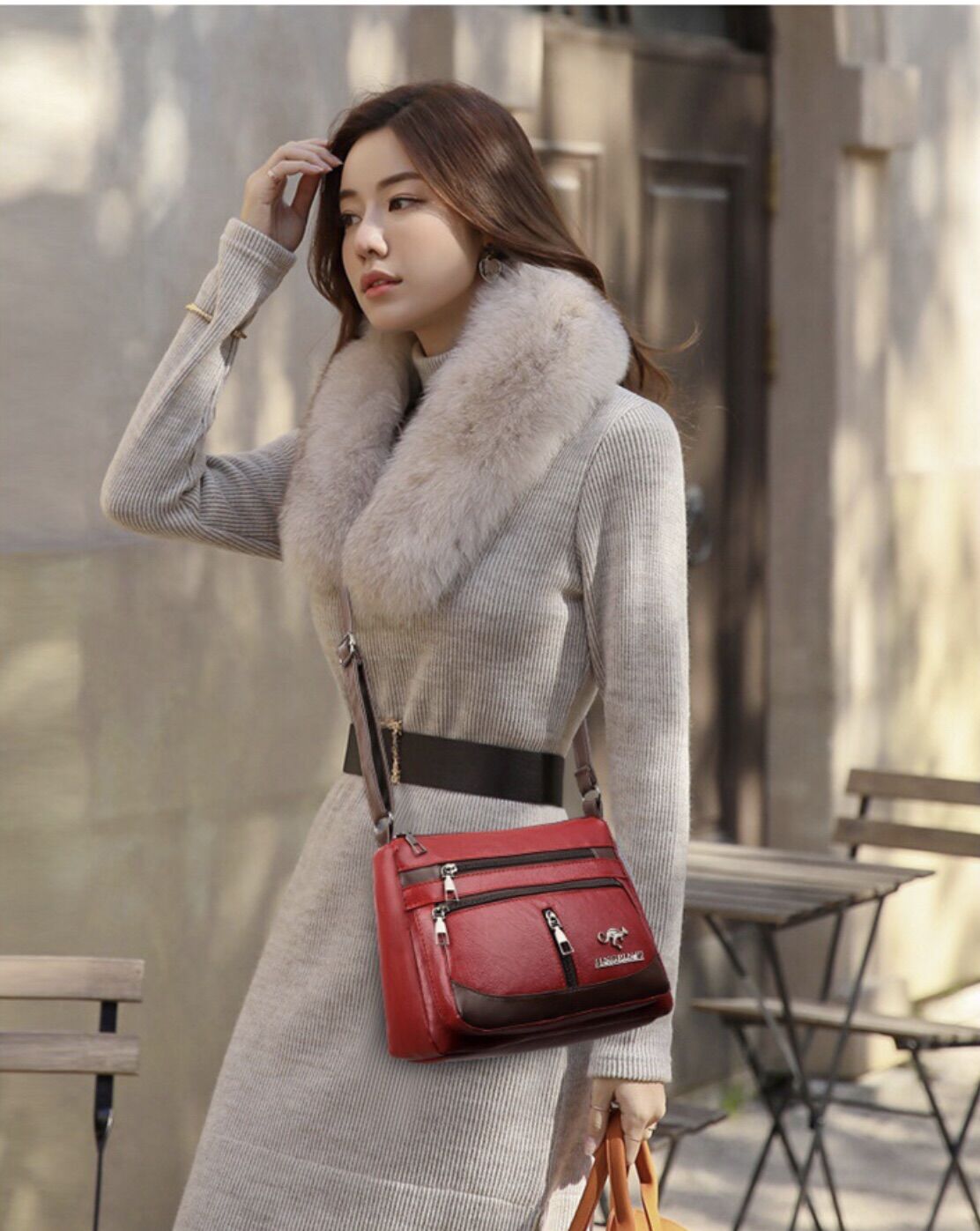 Túi da mềm Vân cừu xinh xắn T35