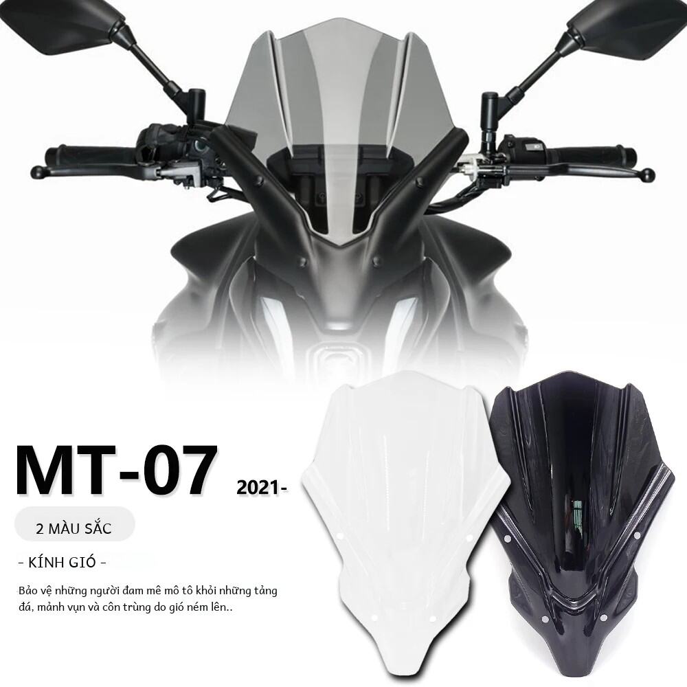 Yamaha MT-07 2021- Kính Chắn Gió Xe Máy Phía Trước Trong Suốt/Đen Khói Chất Liệu Acrylic Cao Cấp Chắn Gió Cho MT07 MT 07 MT07