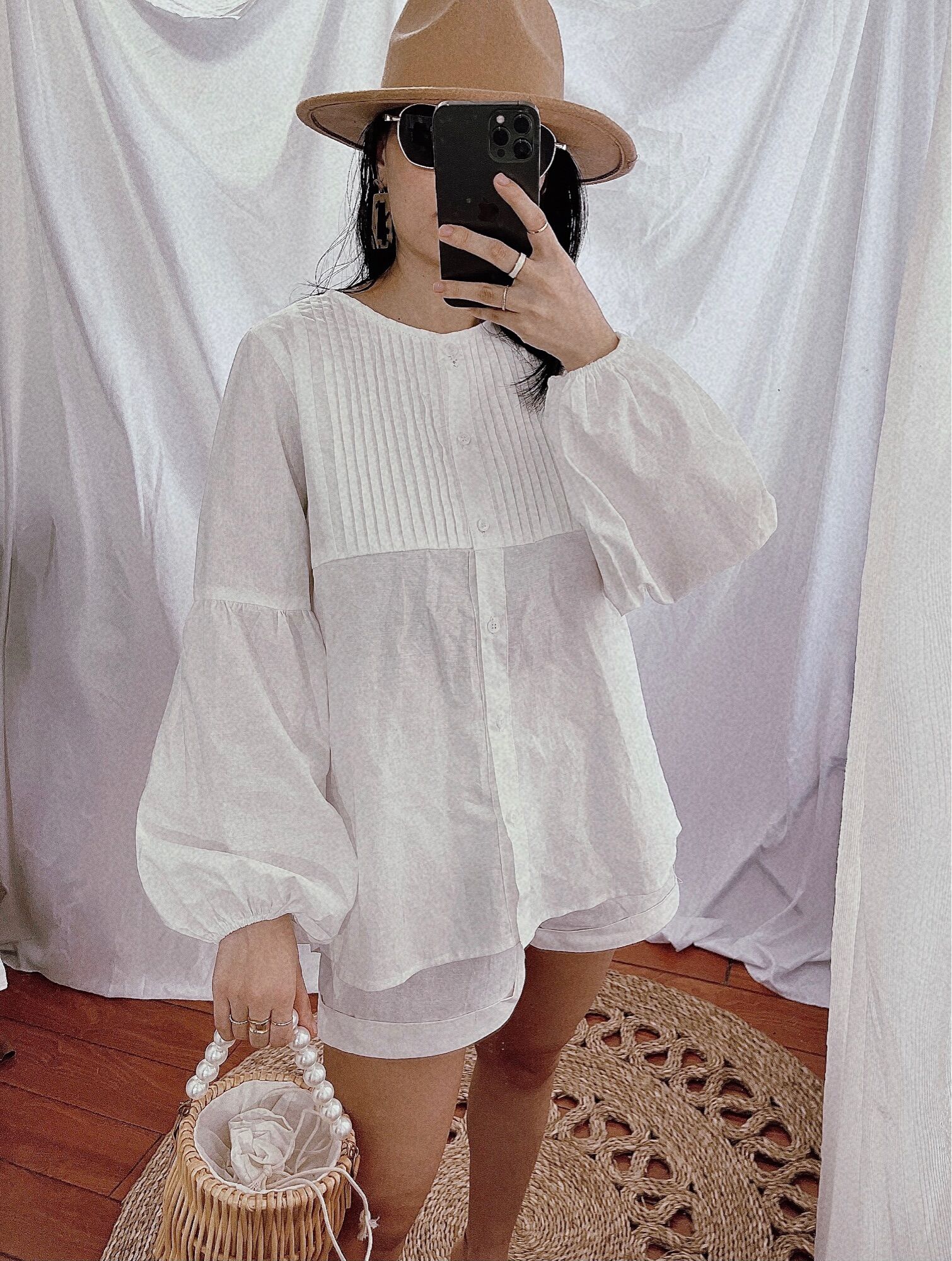 Áo tay phồng vải Linen cao cấp