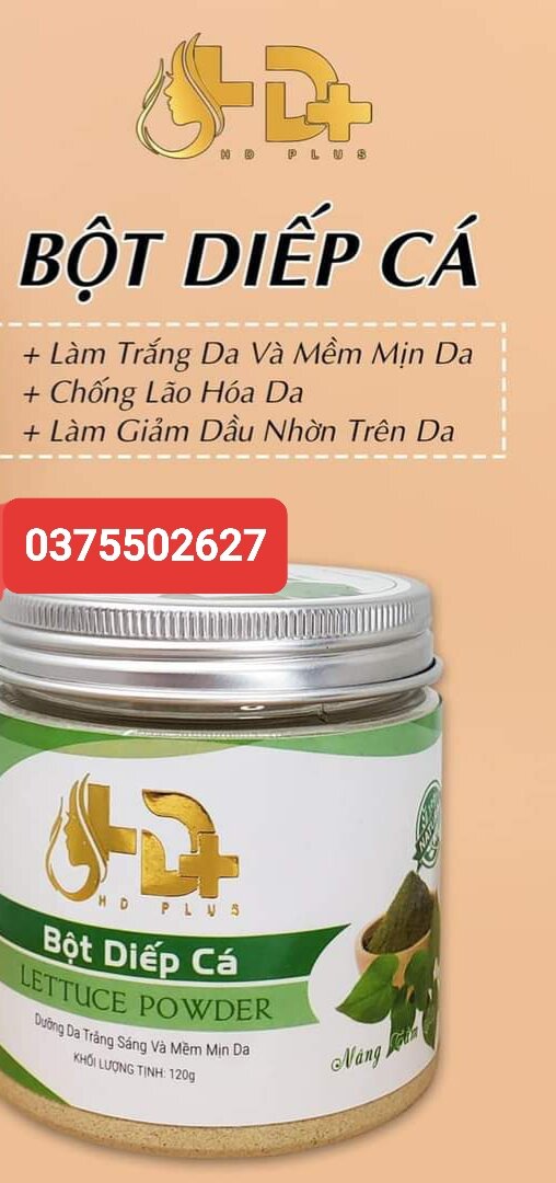 Bột diếp cá làm mặt nạ dưỡng da mặt 120g