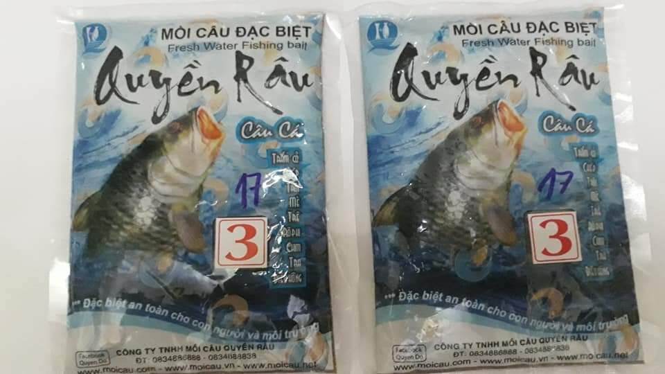 Mồi Quyền Dâu Số 3(gồm 3 gói) Mồi Câu Cá Chép đặc biệt