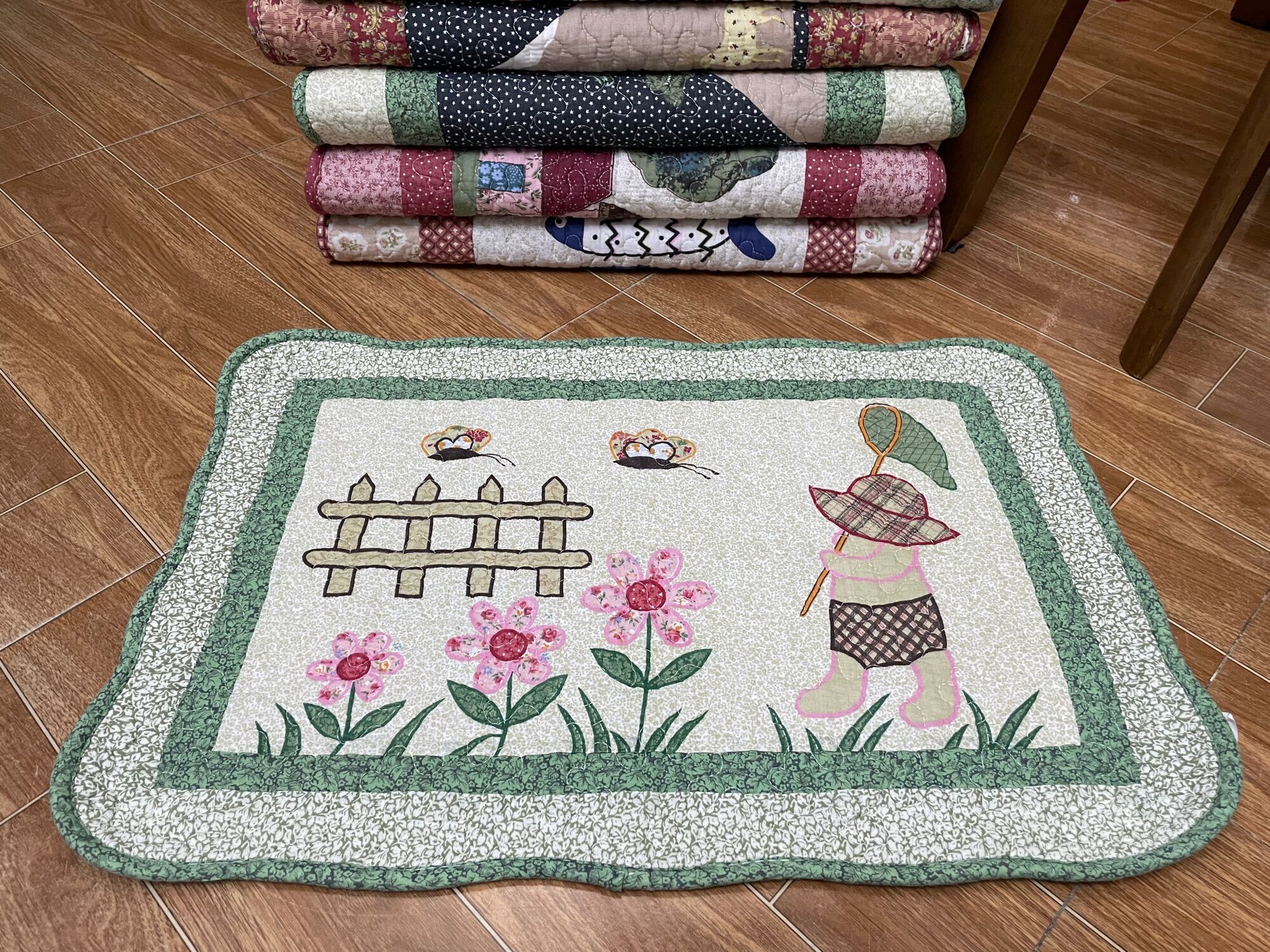 Thảm chân, thảm nhà tắm bằng vải quilt cotton chần bông chống trượt