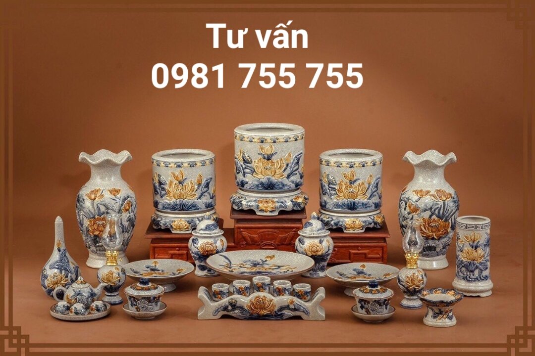 Chén Kỷ Thờ Men Rạn Nổi Bát Tràng_Ly Cuốn Thư