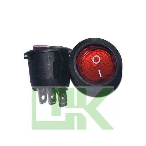 Công tắc bập bên tròn 3 chân có đèn KCD1 , 6A-250V