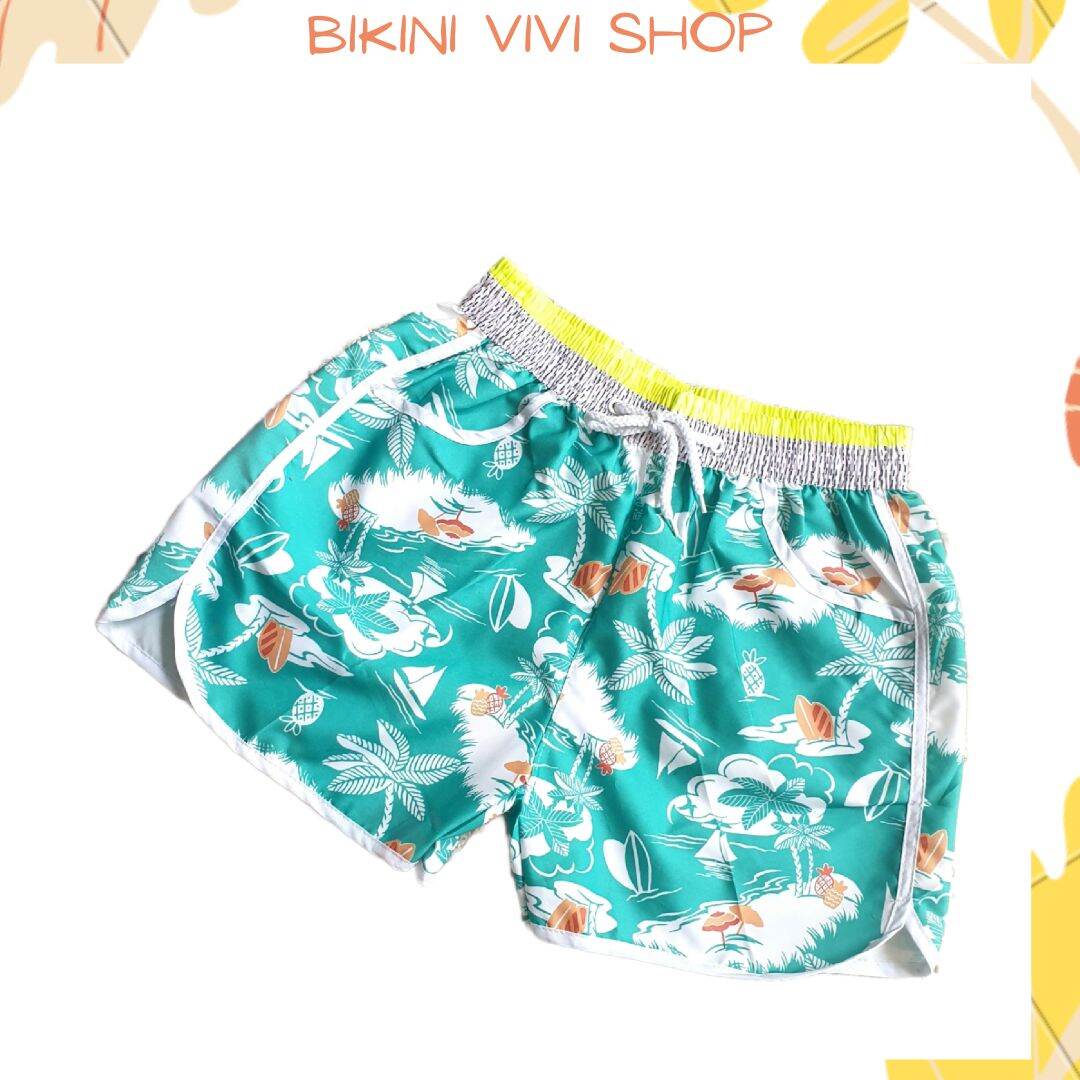 Bikini lẻ, quần đi biển nữ vải dù nhiều họa tiết
