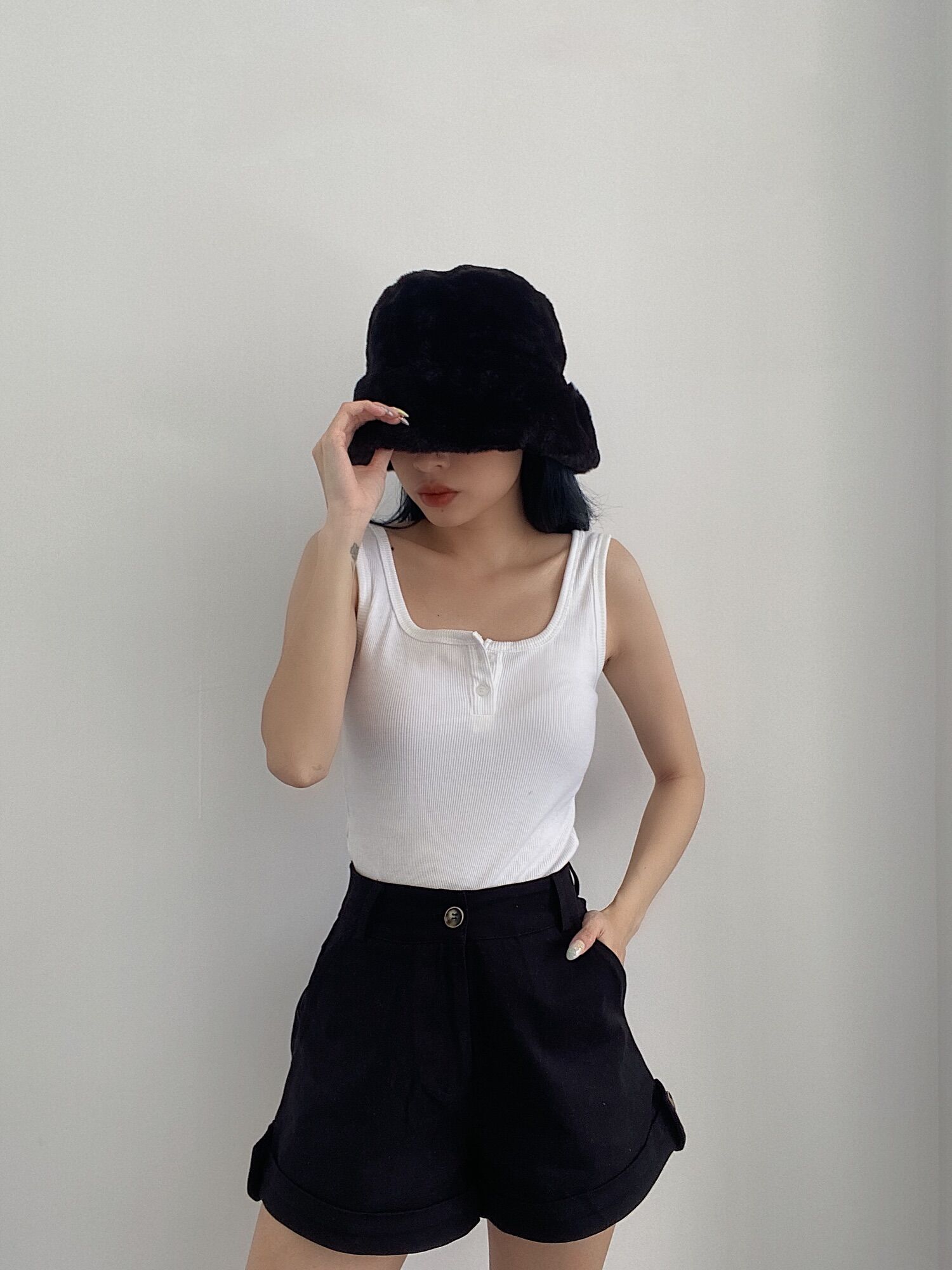 Áo ba lỗ sát nách nút gài Button Top