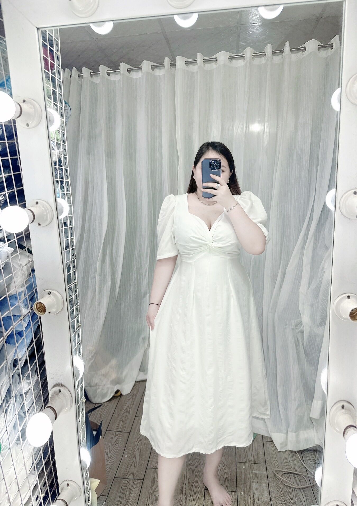 [Bigsize 65-85kg] Đầm xốp chéo ngực