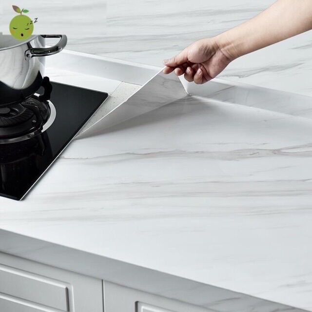 Giấy dán tường 5mx60cm giấy dán bếp vân đá marble giấy dán tường bếp chịu nhiệt chống dầu mỡ chống nước tráng-nhôm
