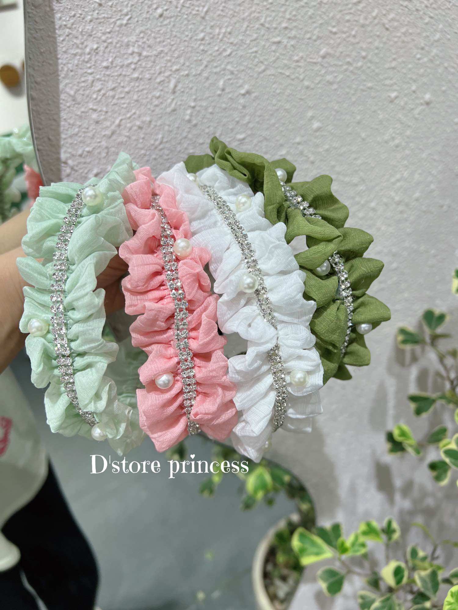 Bờm cho bé gái,bờm đính hạt và đá lấp lánh