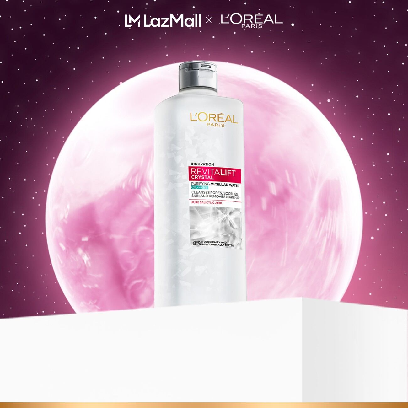 Nước tẩy trang đa năng 3-in-1 L'Oreal Paris Micellar kiềm dầu cho làn da sáng mịn rạng rỡ 400ml