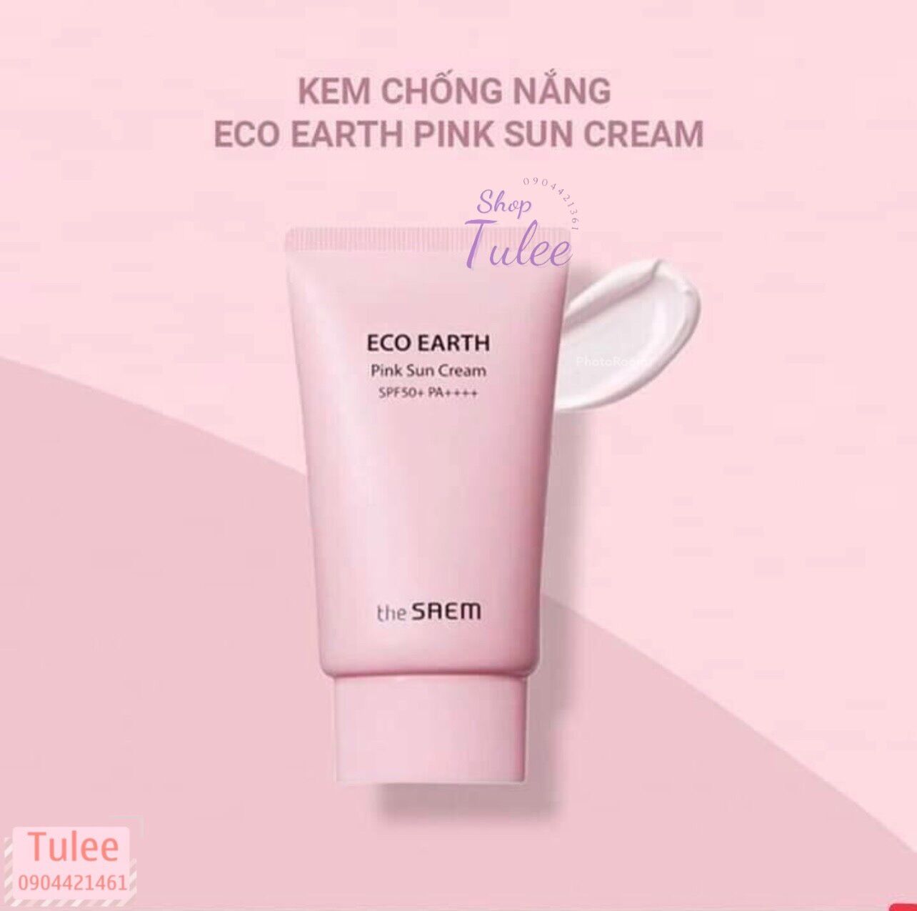 MẪU MỚI Kem chống nắng Hàn Quốc THE SAEM hồng Eco Earth pink sun cream EX SPF 50+PA++++