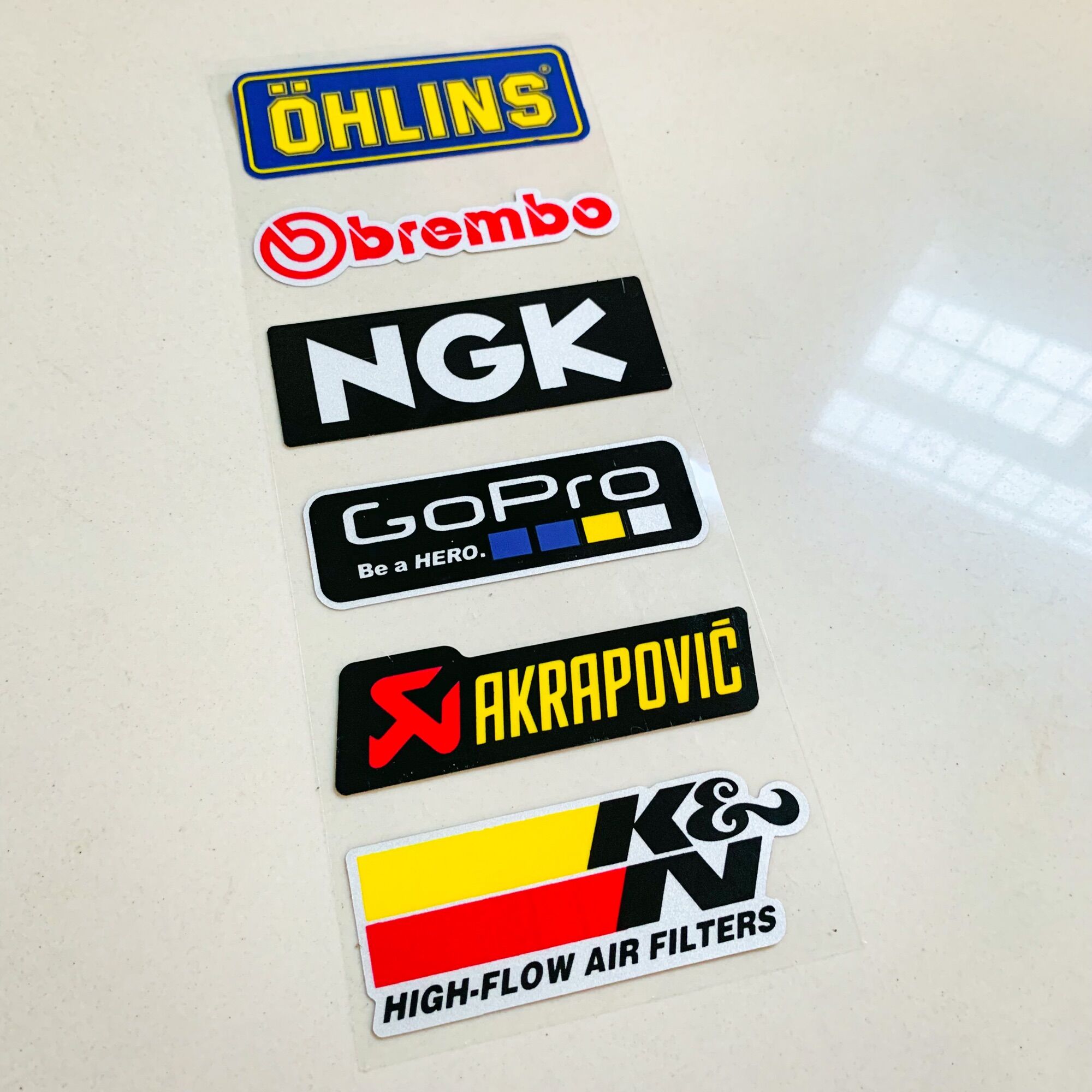 Sticker decal reflective square blister 7 sticker super quality
