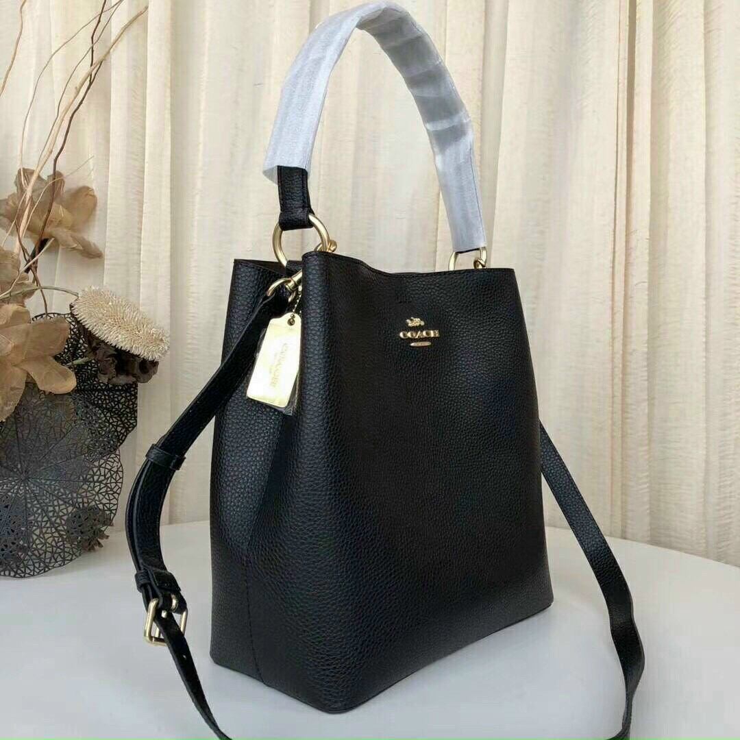 Túi đeo chéo Coach bucket da thật siêu sang