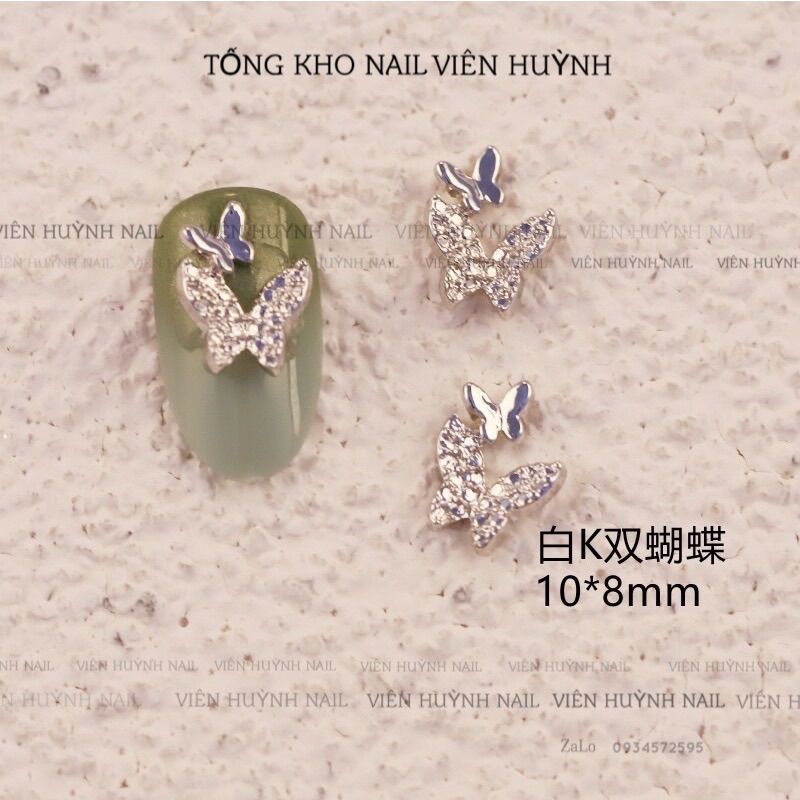 Charm bướm nail , set 10 cái charm bướm đôi gắn móng
