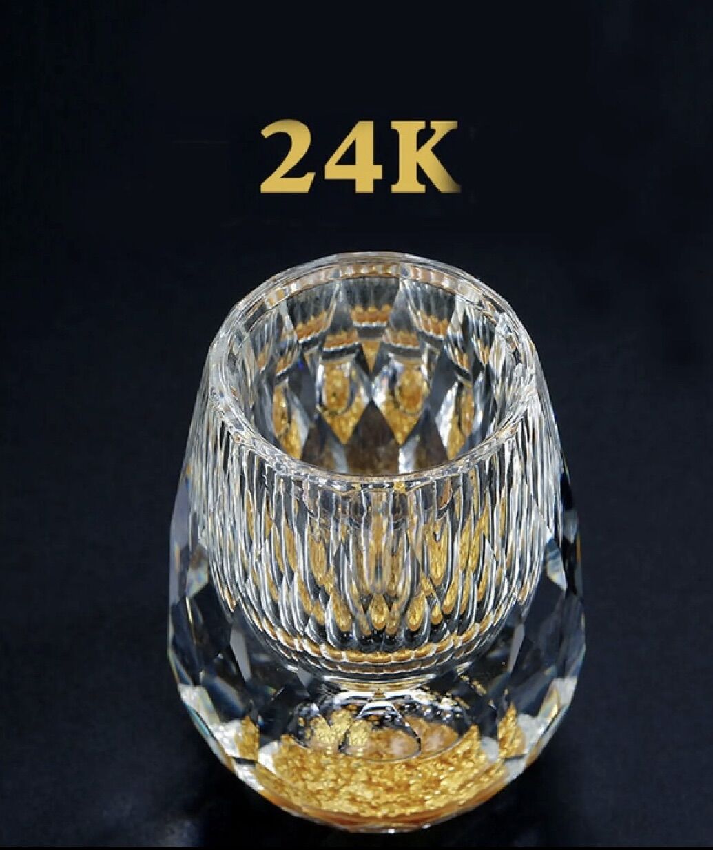 Bộ ly rượu mắt trâu pha lê mạ vàng 24k
