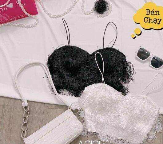 Áo hai dây kiểu ngắn có mod áo kiểu bara ngực croptop form 50kg