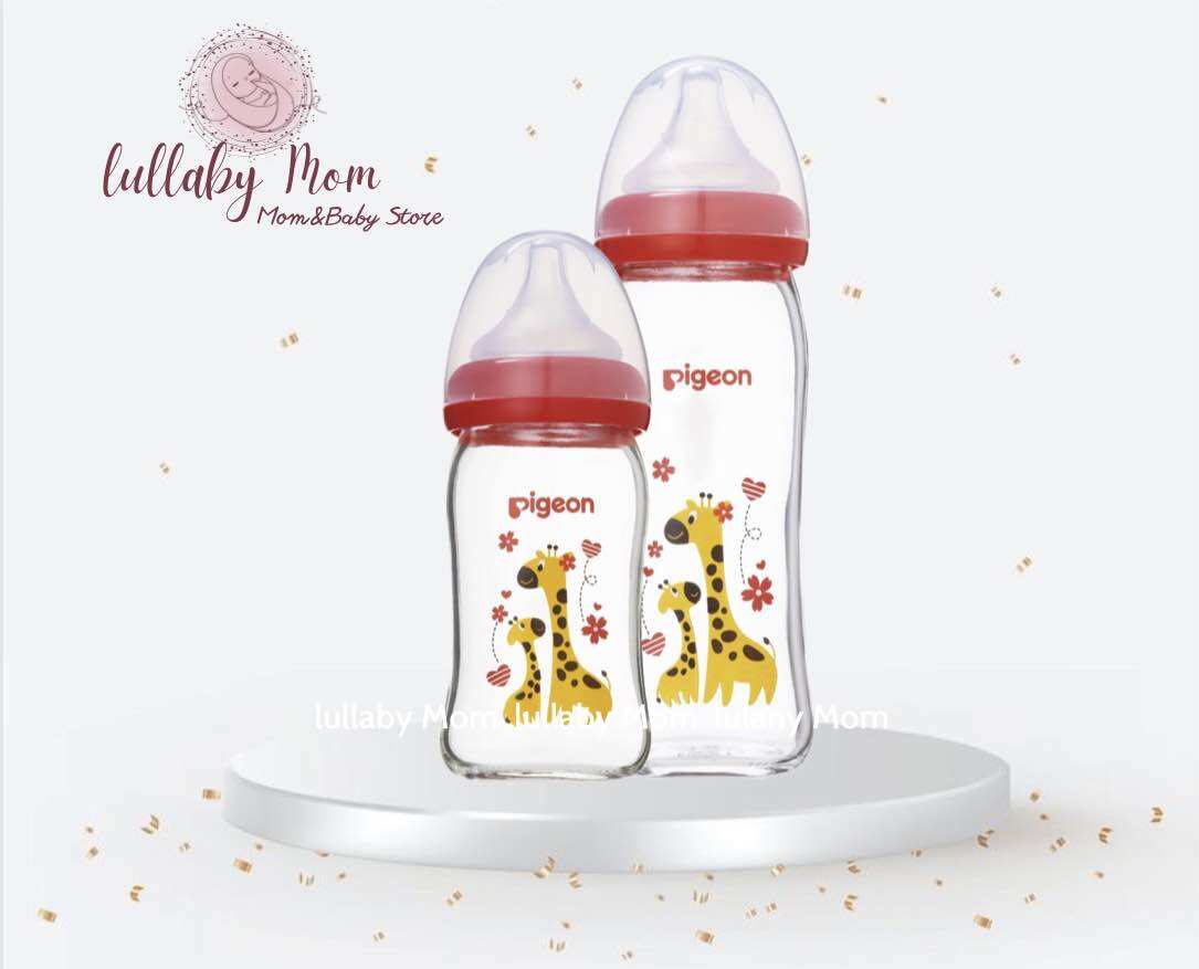 Bình Sữa Cổ Rộng Thủy Tinh Pigeon 160ml,240ml