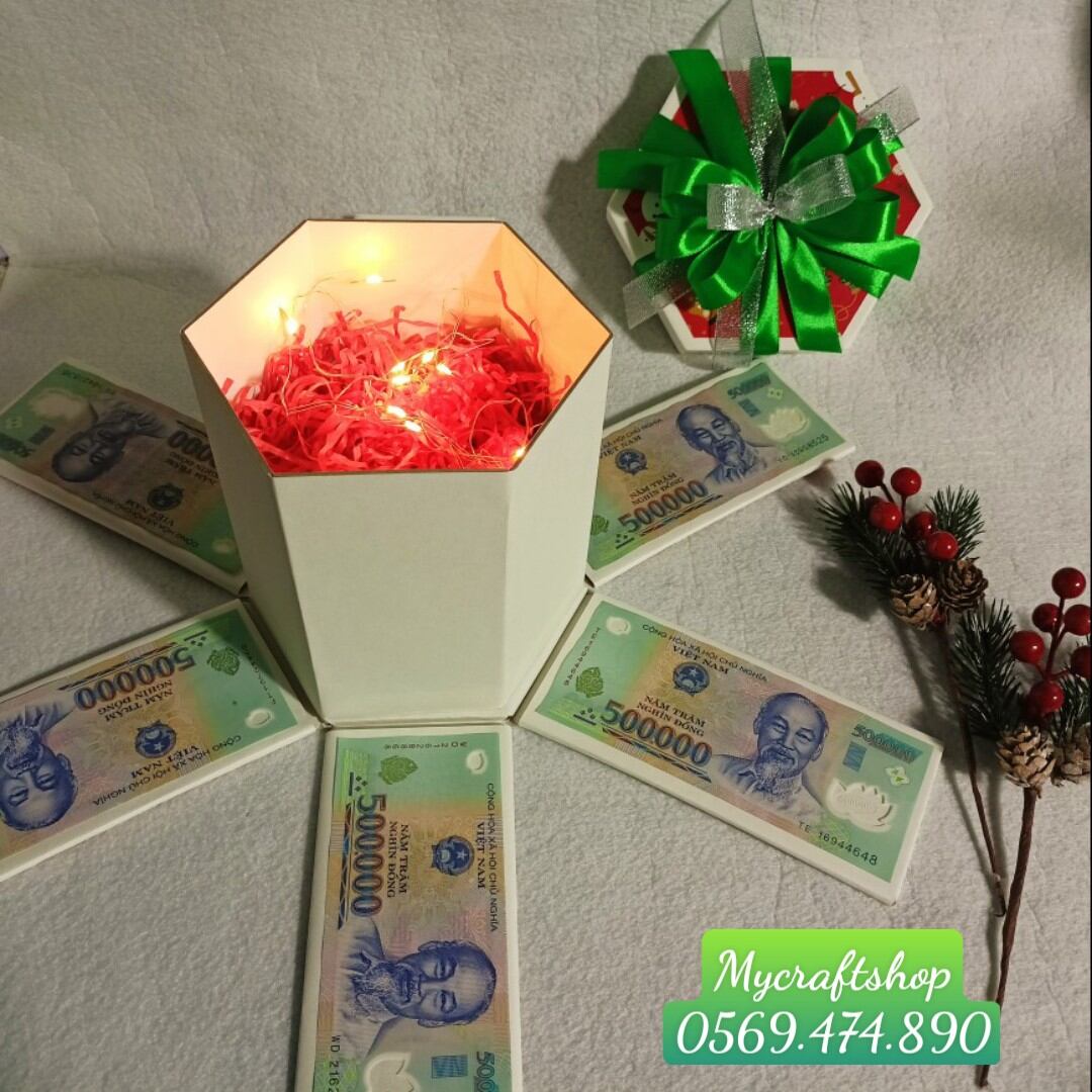 Hộp quà Giáng Sinh độc đáo hình lục giác