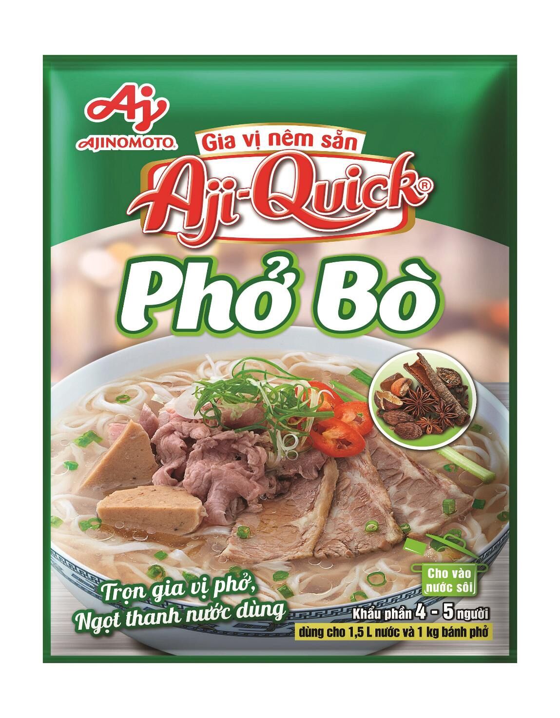 Gia vị nấu phở bò aji-quick 57g