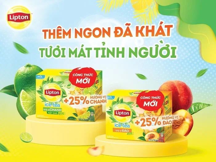 trà lipton ICE chanh mật ong hộp 224g [16 gói x 14g]