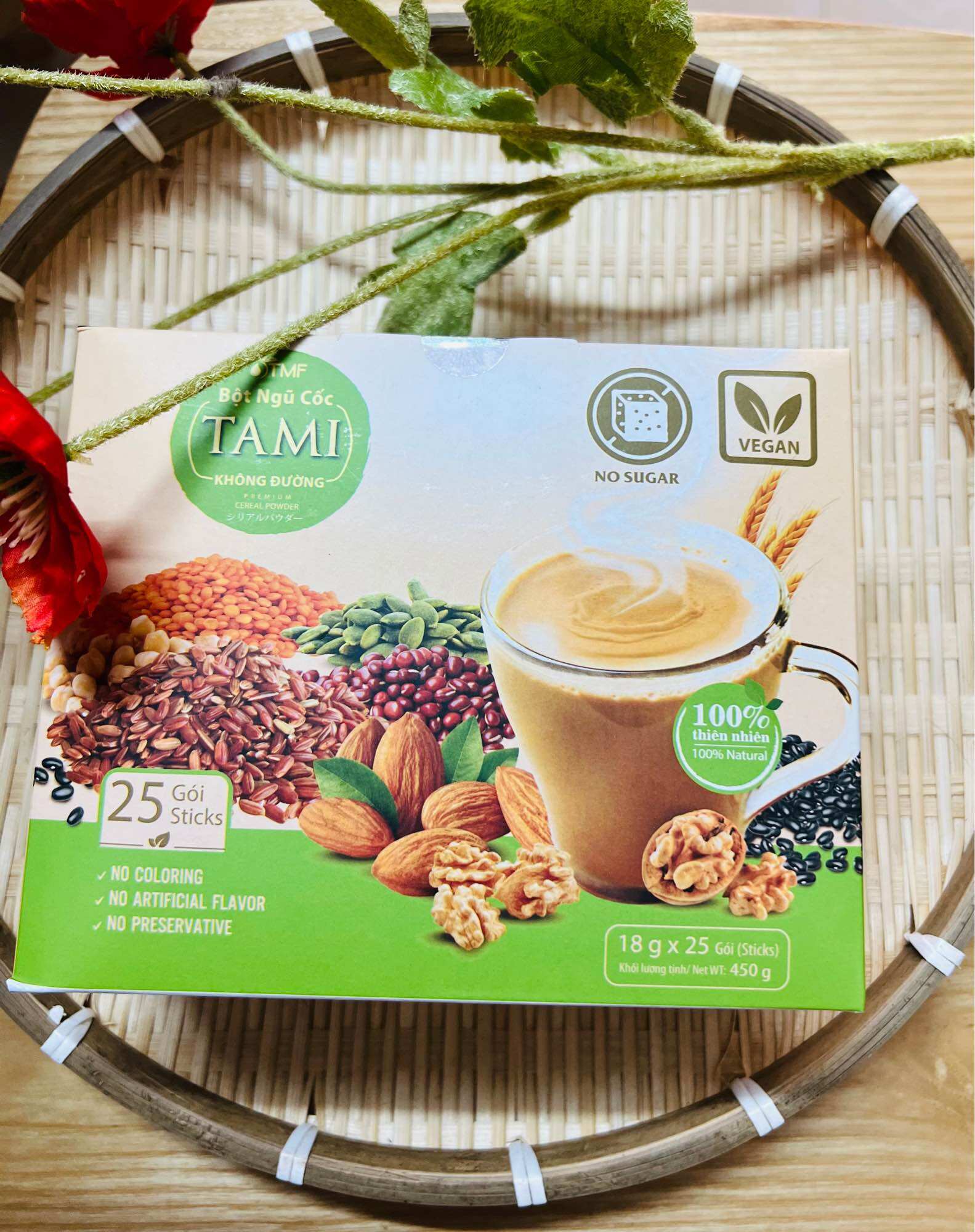 Bột ngũ cốc Tami không đường 450gr