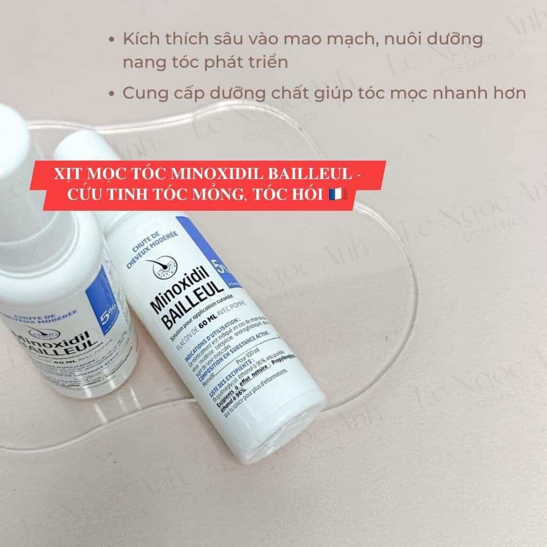 Xịt mọc tóc Minoxidil Bailleul 2% 5% 60ml