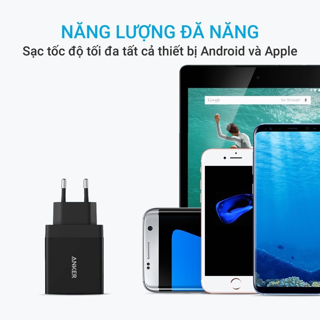Củ sạc nhanh ANKER PowerPort+ 1 cổng 18w Quick Charge 3.0 - A2013