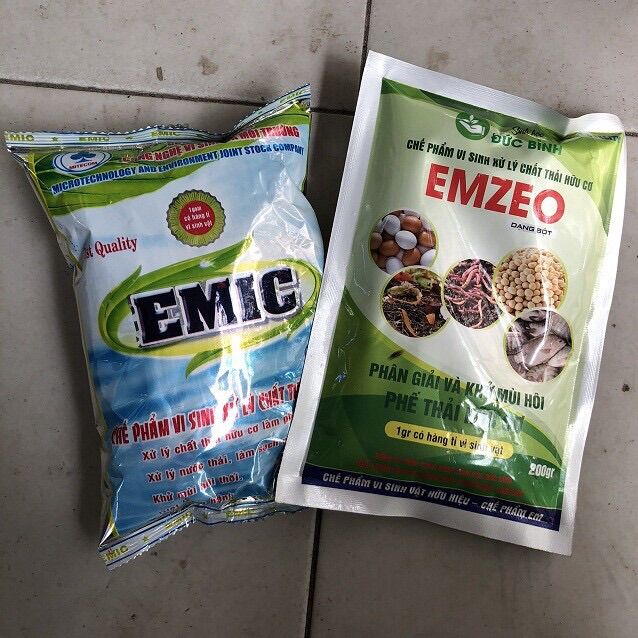 Combo EMIC và EMZEO - chế phẩm sinh học ủ phân hữu cơ, rác thải và khử mùi hôi hiệu quả