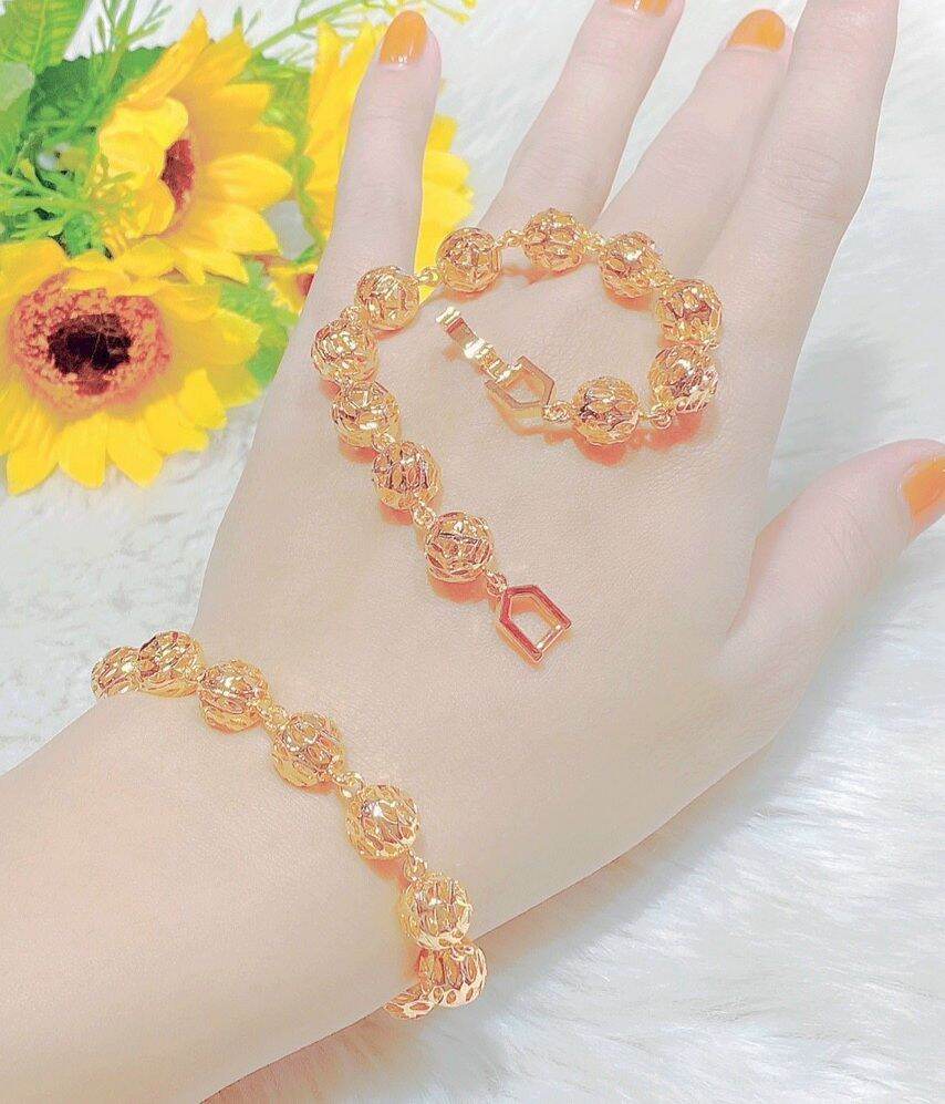 Lắc tay nữ mạ vàng kiểu dáng lục lạc tròn 270921 - Tubicony - Lắc tay nữ, lắc tay đẹp - Phong cách dễ thương